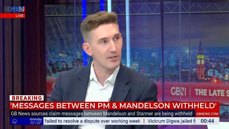 Robert Midgley speaking live in the GB News studio